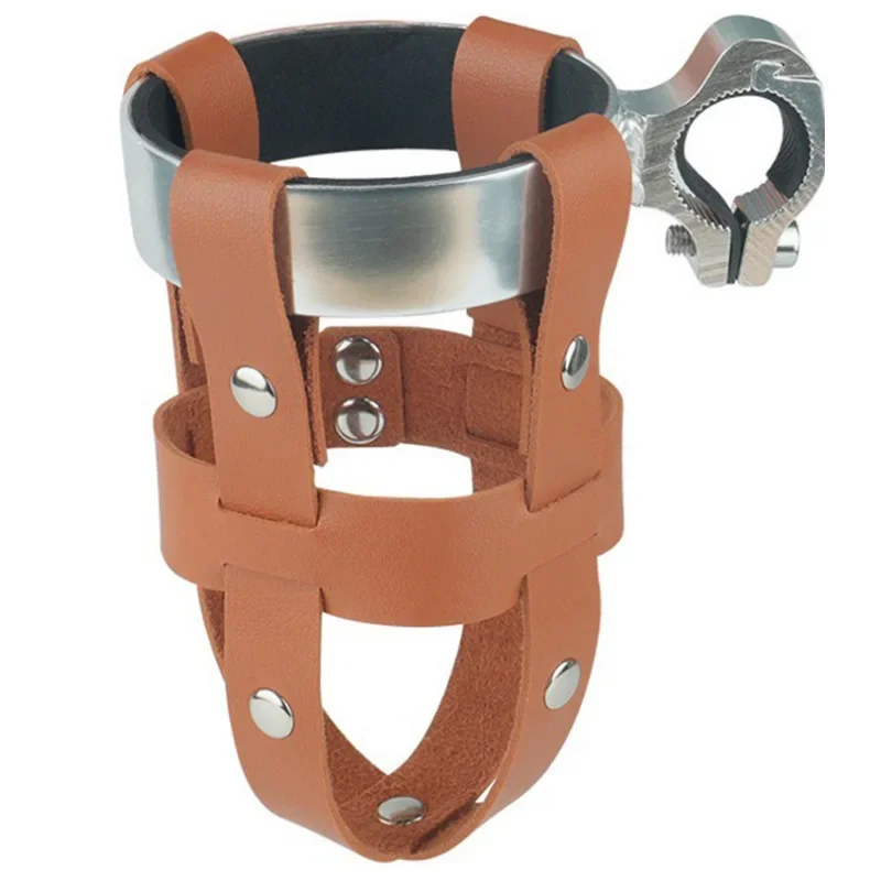 Retro outdoor bicycle cup storage rack, anti shake electric bicycle mountain bike PU water bottle rack