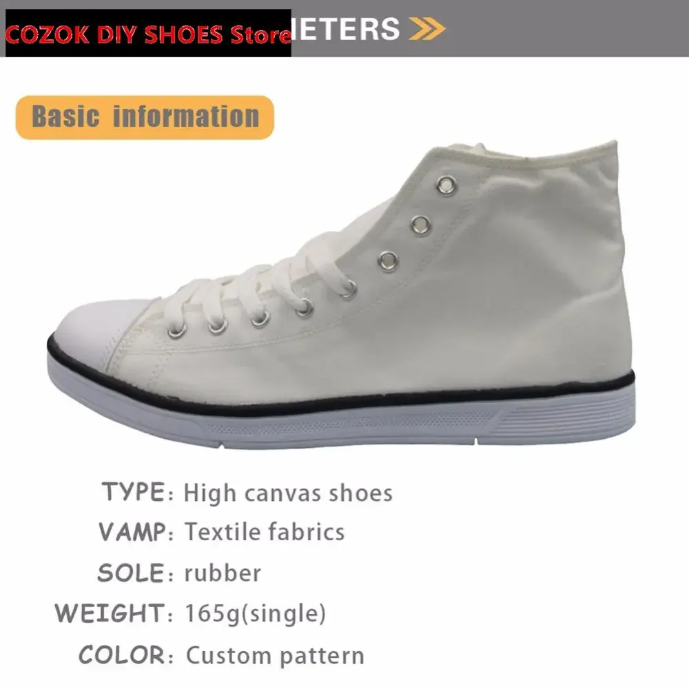 Punk Skull Men High Top Canvas Shoes Classic Man's Vulcanize Shoes 3D Night Rider Print Spring Male Canvas Sneakers