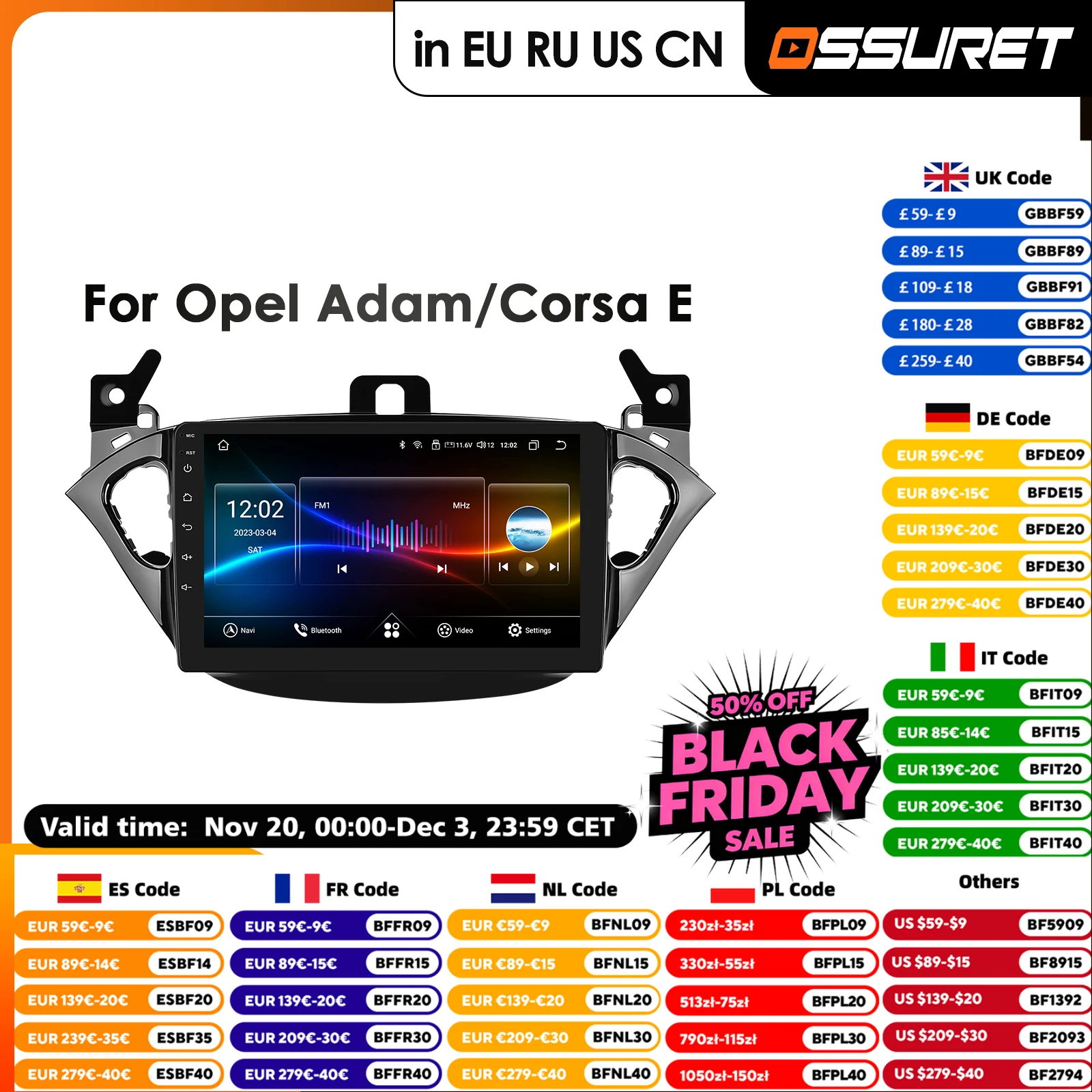 9-дюймовый QLED DSP 2din Android автомобильный радиоприемник мультимедийный видеоплеер для Opel Adam 2013-2016 Opel Corsa E Van 2015-2019 GPS Carplay