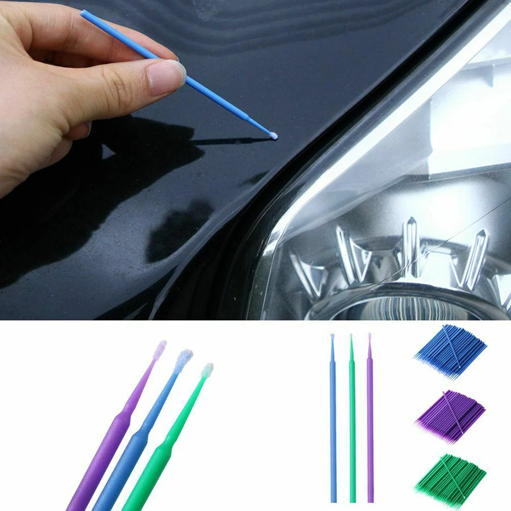 100pcs Paint Brushes Touch-up Up Paint Brush Tips Auto Mini Head Brush Car Detailing Mini Spray Car Applicator Stick