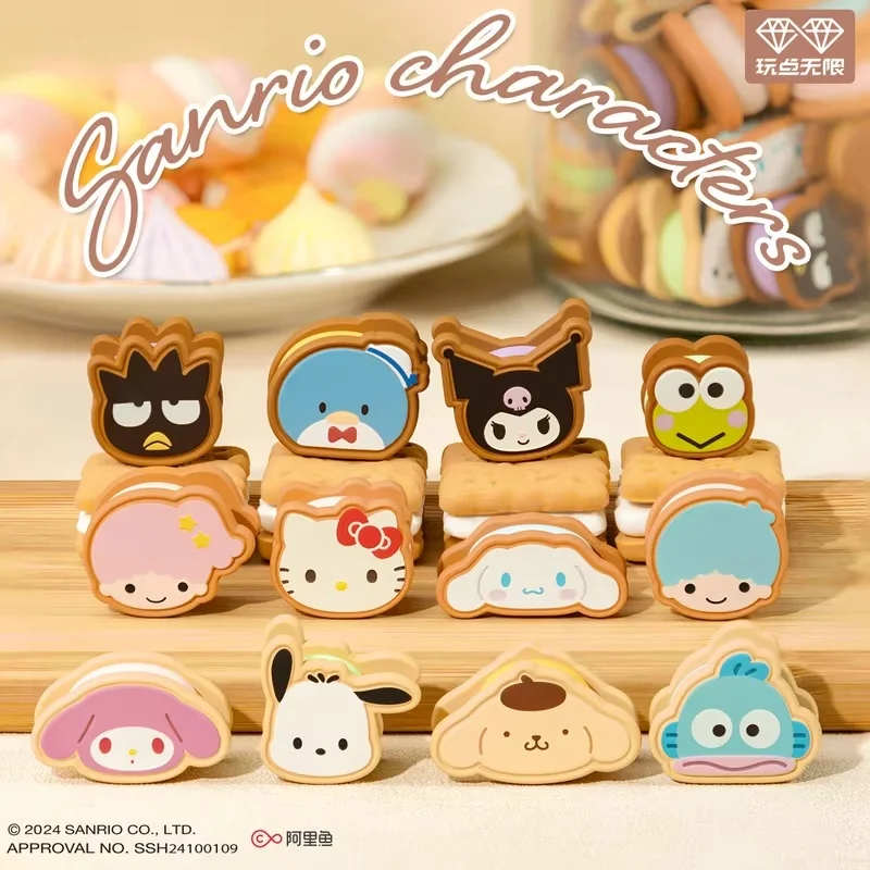 Sanrio Blind Box Hello Kitty Kuromi Cinnamoroll Sandwich Biscuit Candy Sprinkles Mini Cute Desktop Ornament Toy Collectible