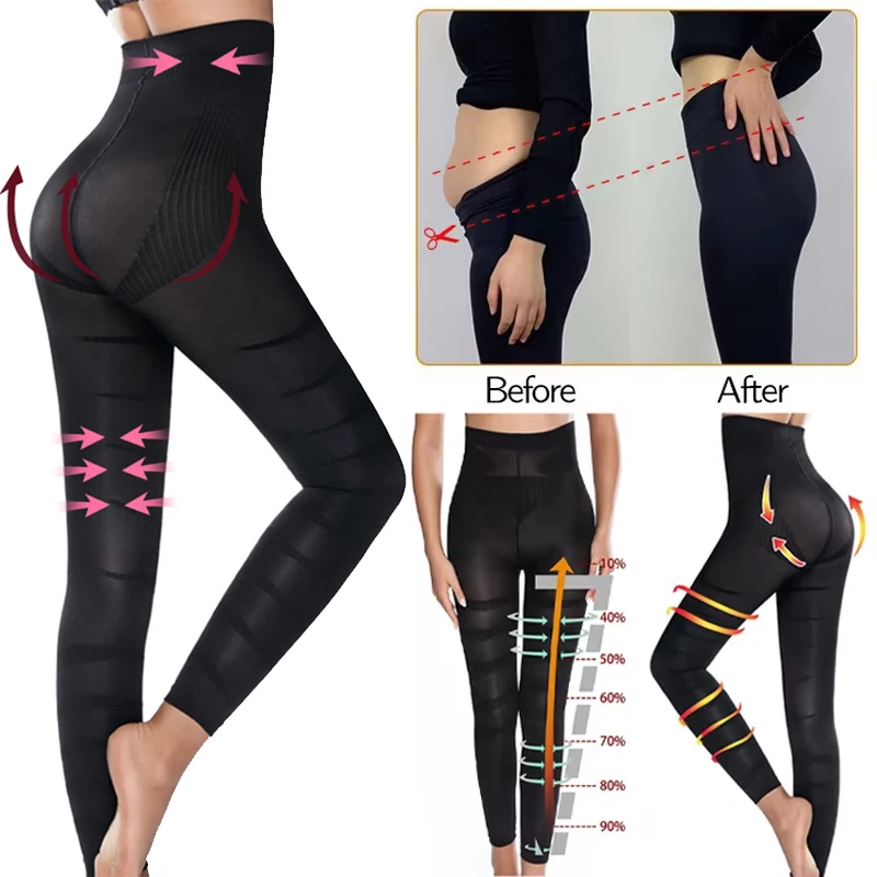Abnehmen Beine Body Shaper Anti Cellulite Kompression Leggings Hohe Taille Bauch Steuer Höschen Oberschenkel Sculpting Schlankere Shapewear
