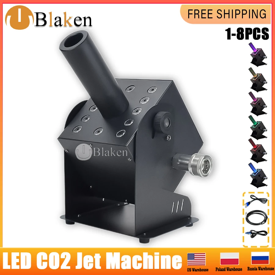 led co2 jet machine rgb lampada 3in gas in out conexao dmx canais 250w disco club danca hall 18 pcs 01