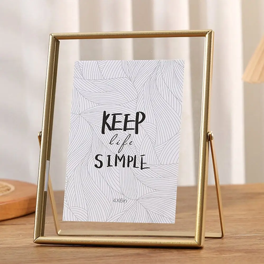 Multi-purpose 4/6/7/8/10 Inch Metal Photo Frame Gold Black Rectangle Picture Frame Acrylic Screen Photo Display Plant Specimen