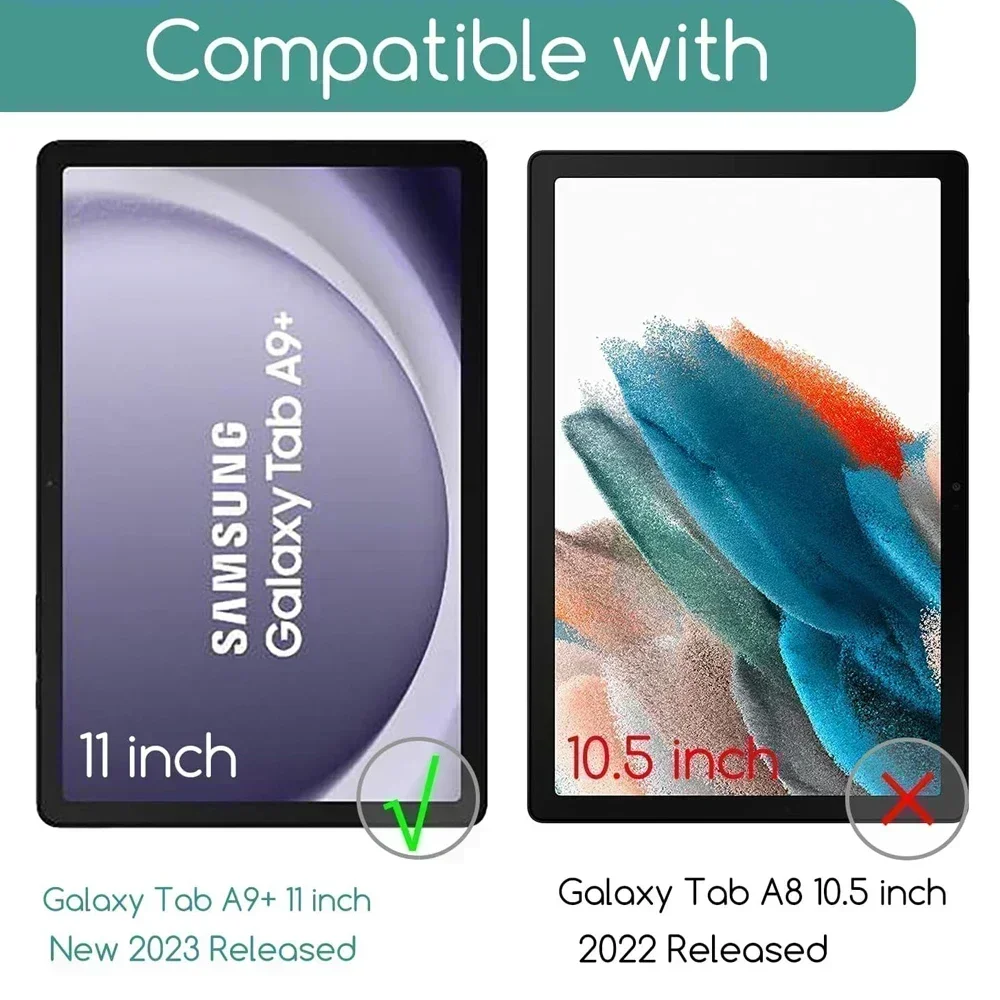 Screen Protector For Samsung Galaxy Tab A9+ 11 Inch Tablet Protective SM-X210 X215 X216 Bubble Free HD Clear Tempered Glass Film