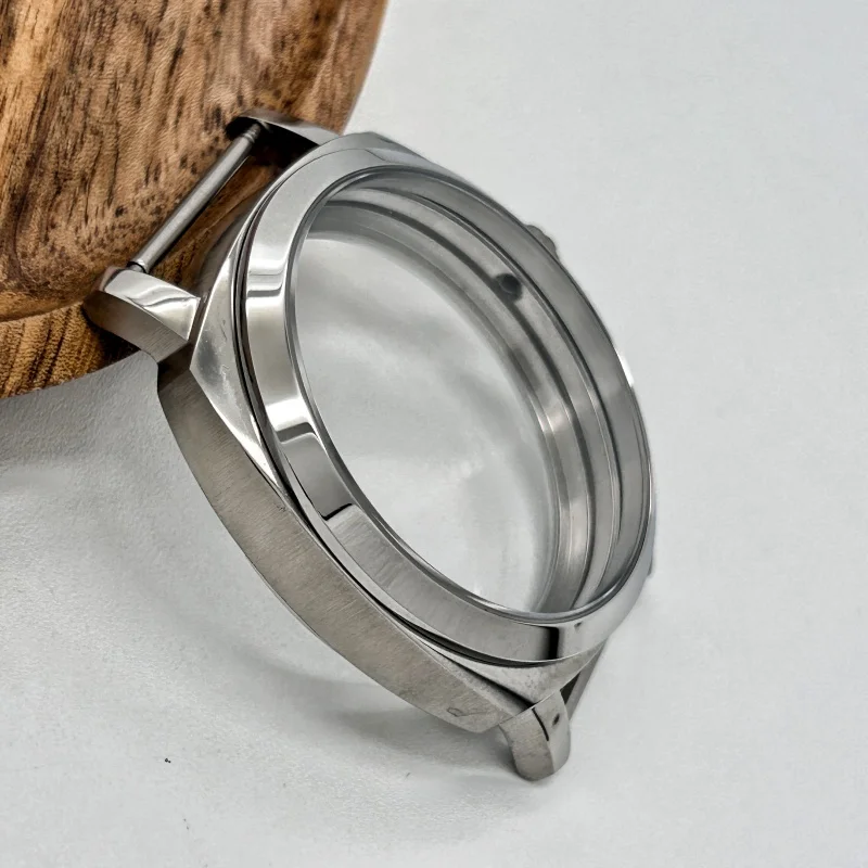 Caixa de relógio prateada 42mm, vidro safira para mostrador de 37mm, serve para pam st3600 eta6497 eta6498, movimento mecânico manual, acessórios de relógio