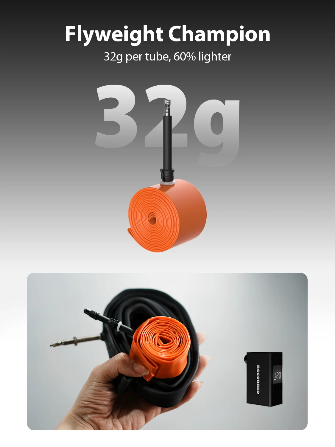 BSCOBBER Reifen-Kombinationswerkzeug Zubehör Kabelloser A3S Tragbarer Reifenfüller Reifenpumpe TPU-Schlauch 700c Rennrad TPU-Kameras – Detail 6