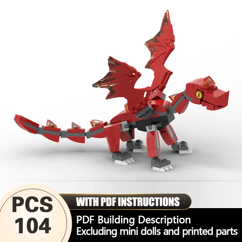 

Creators Animal Series Model MOC Building Bricks Small Red Dragon Modular Technology Gifts Holiday Assemble Children Toys Suit