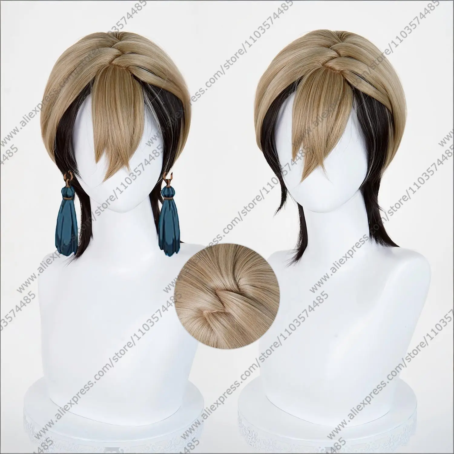 Anime Zanka Nijiku Cosplay Perücke 42 cm kurze Perücken hitzebeständiges Kunsthaar