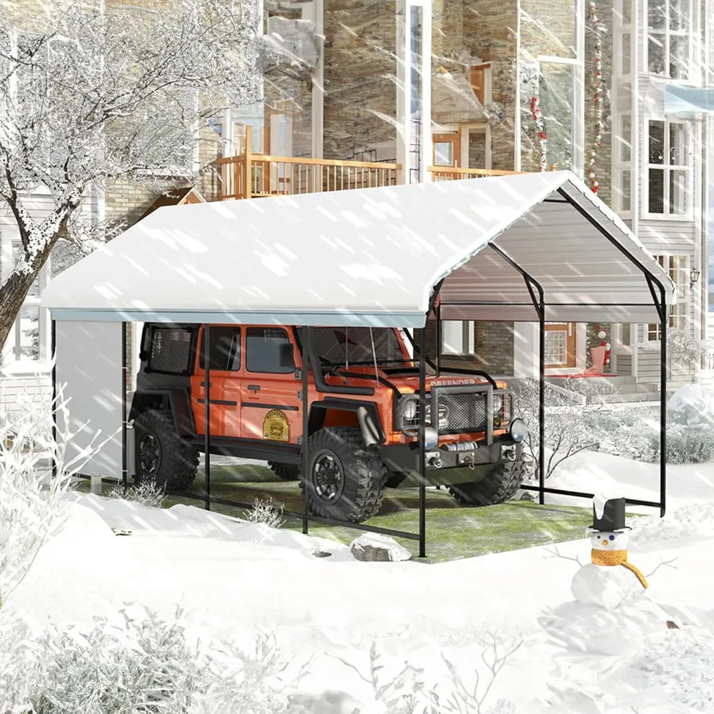 

10'x20'x10' Heavy Duty Metal Carport, Steel Carports with Galvanized Steel Frame and Roof, Metal Carport Shelter for Boats, SUVs