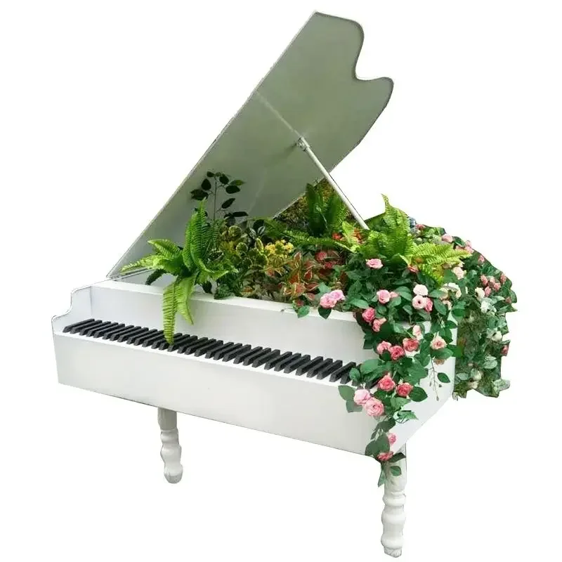 Outdoor Garden Landscape Sculpture Piano Flower Stand Creative Garden Garden Ornament