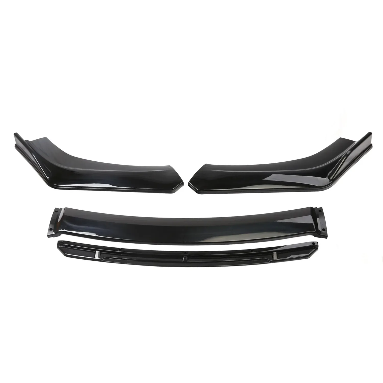 Vierteiliger Universeller Auto-Diffusor Frontlippe Frontspoiler Auto-Karosserie-Kit Schwarz&Rot Frontspoiler – Detail 7