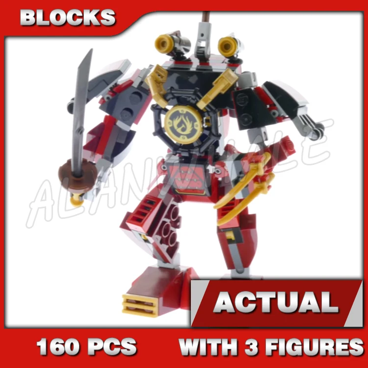 160pcs  The Samurai Robots Warrior Battle Machine 11159 Building Blocks Sets Bricks Compatible with Model