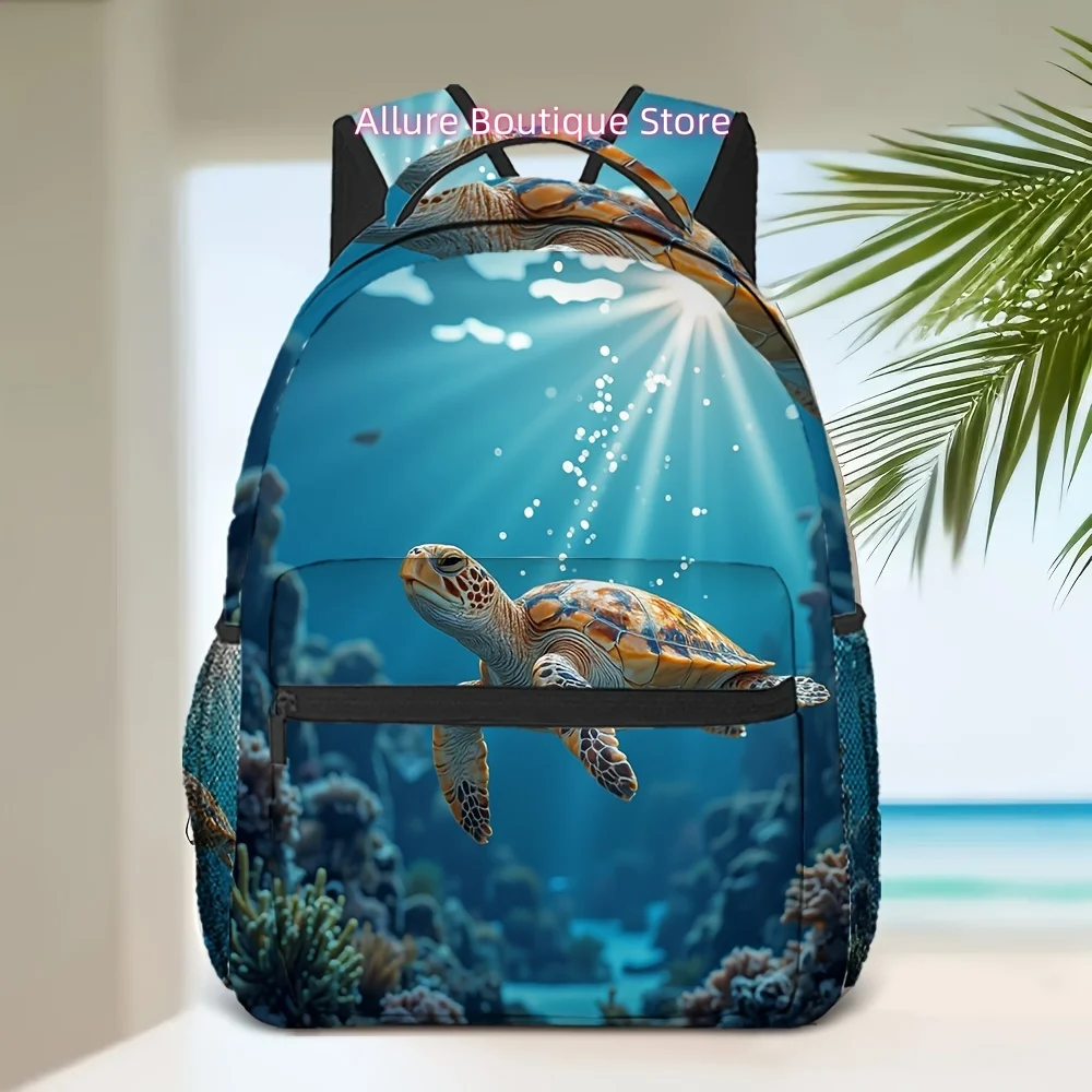 One Ocean Blue Turtle Backpack, Light And Fashionable, Perfect for Students And Young Teenager., for Teenager, For Teenager