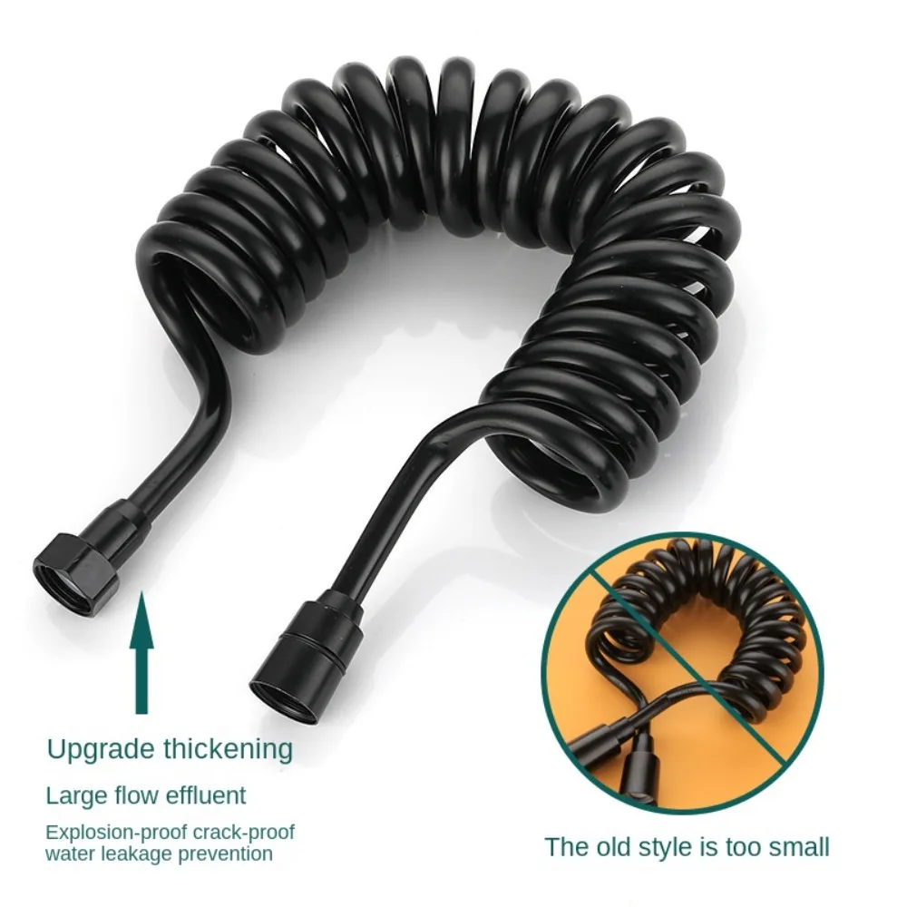 1.5/2/3 Meter Flexible Spring Shower Hose Telephone Line Style Anti-wrap Bath Sprayer Connect Pipe Retractable Large Flow