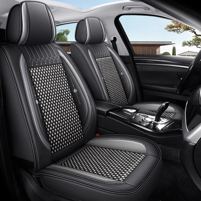 

Двойное сиденье для переднего ряда, роскошный чехол для автомобильного сиденья из ледяного шелка, универсальный, мягкий, удобный и дышащий, подходит для всех сезонов, трехмерный дизайн с полным охватом, эргономичный дизайн, трехмерная боковая поддержка, у