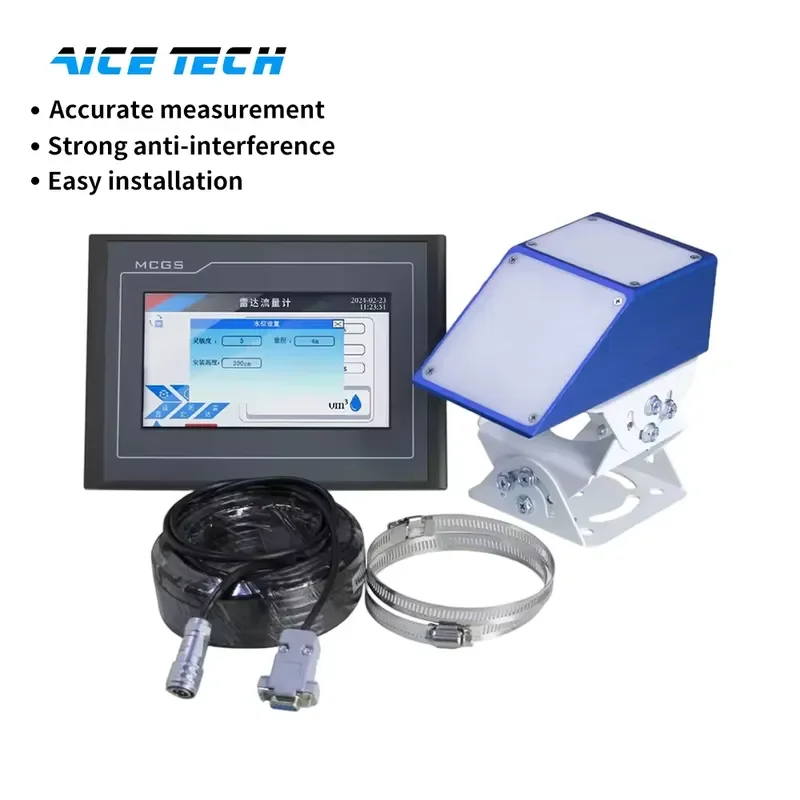 for Aice Tech RC-6001X Variable Area Water Flow Meter with Radar Display 0.01 Accuracy 20M/S Flow Rate 40M Range