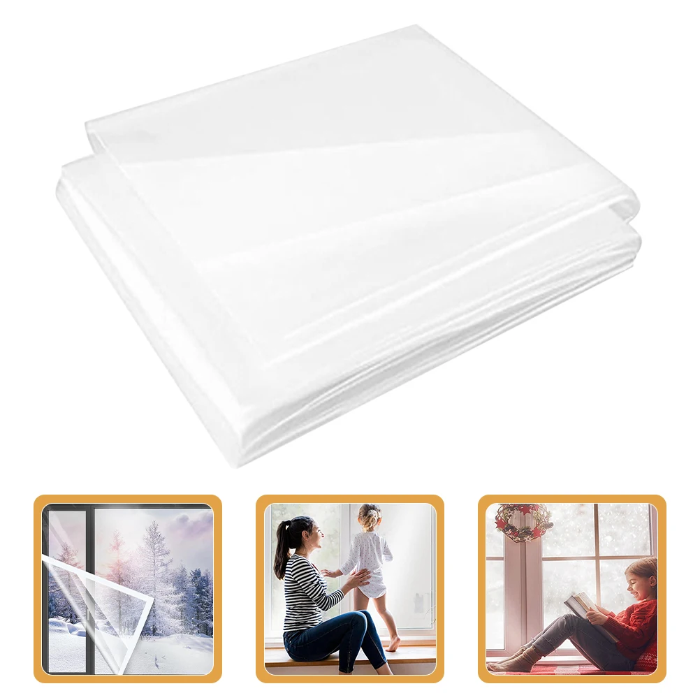 

1 Sheet Clear Adhesive Insulated Window Film Windproof Thermal Insulation Covering For Home Office Bedroom Kitchen Indoor