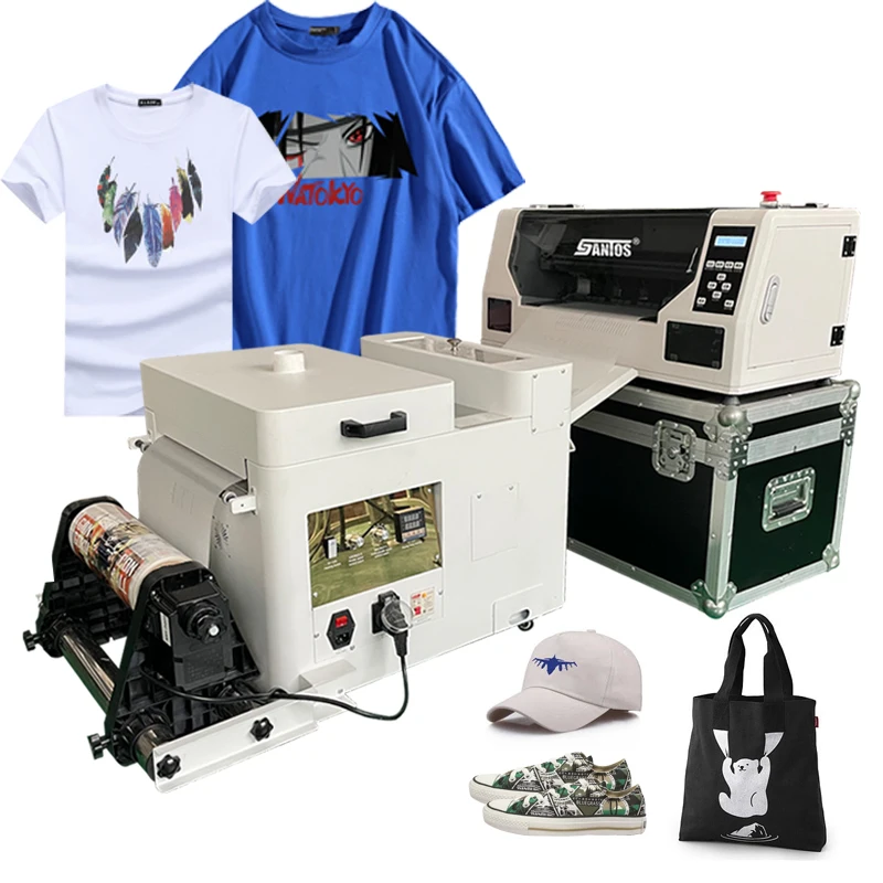 High resulition xp600 dtf t-shirt printer for DIY printing auto-cleaning multicolor printing machine with powder shaker machine