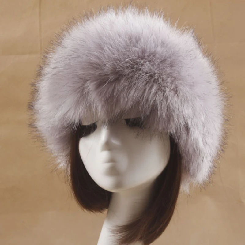 Winter Thick Furry Hairband Fluffy Russian Faux Fur Women Girl Fur Headband Hat Winter Outdoor Earwarmer Ski Hats Hot