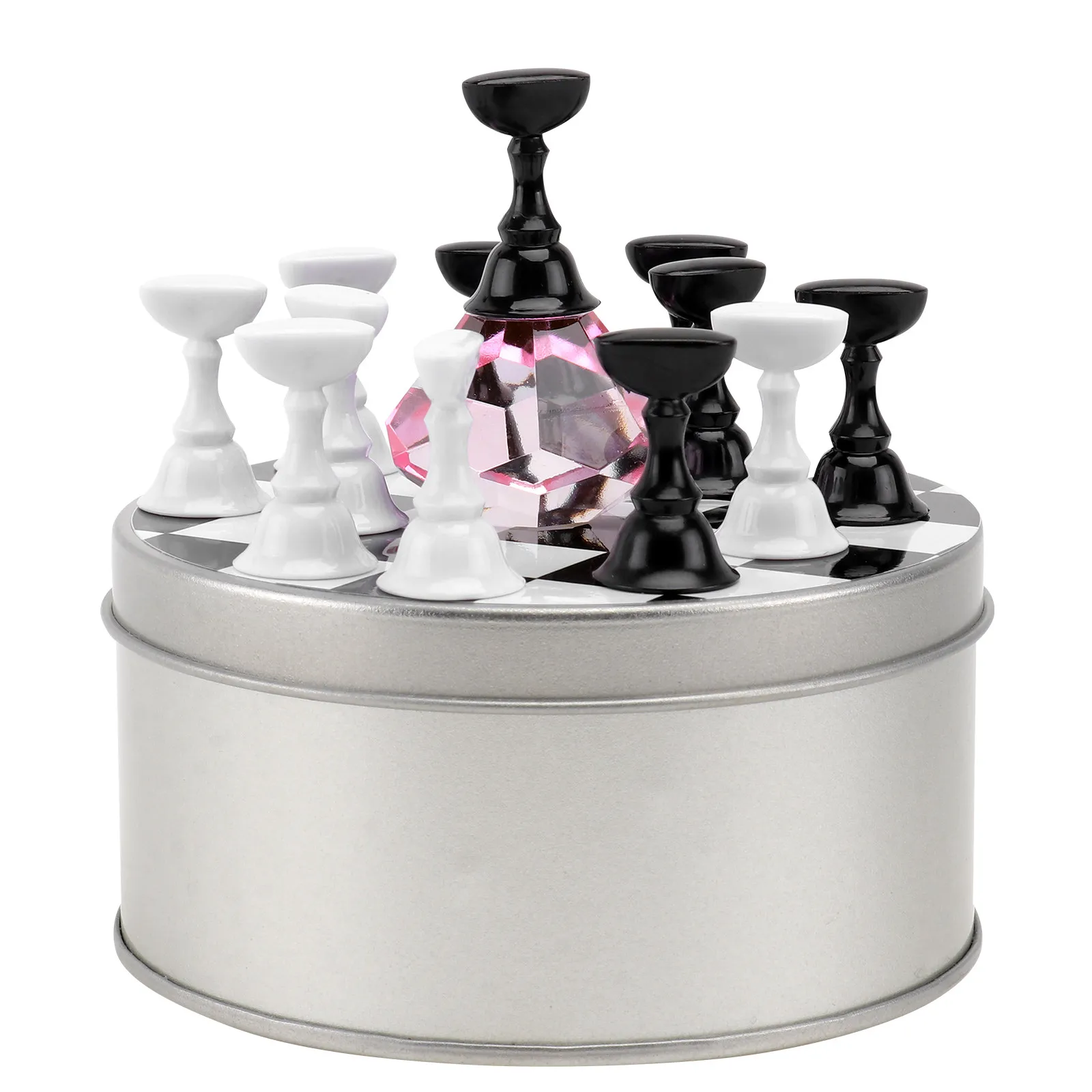 

False Nail Display Rack Lightweight Durable Magnetic Design Easy Assemble Disassemble Water Clean Nail Tips Shelf Manicure