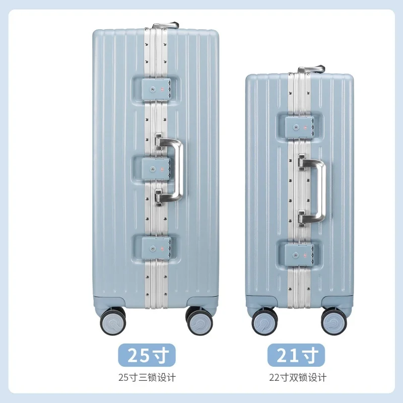 Luggage New fashion luggage large capacity lightweight code box aluminum frame universal wheel trolley box suitcases on wheels