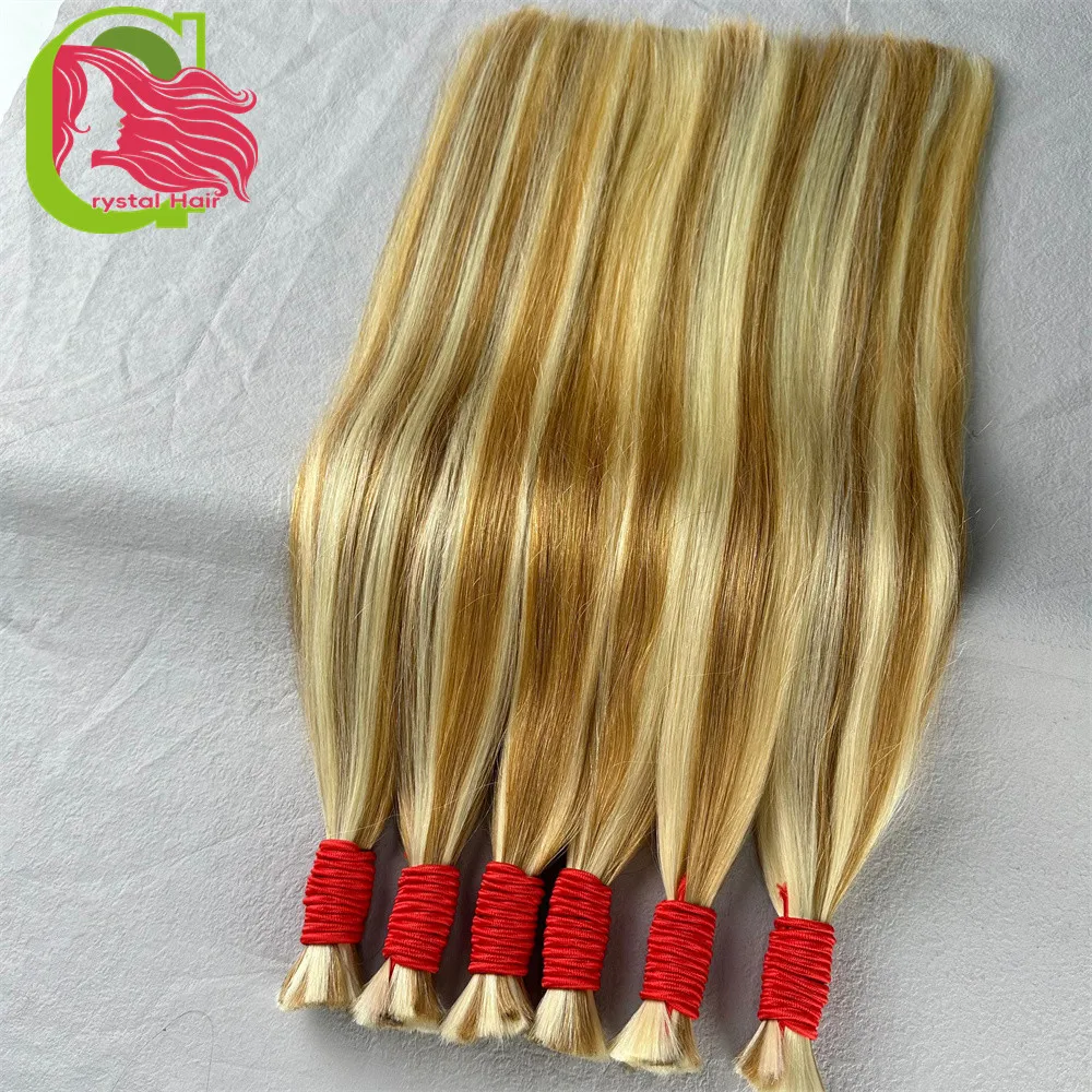 

Human Braiding Hair Bulk For Braids No Weft Vietnamese Original Human Hair Bulk For Braiding #613 Brown Blonde Color 18-30inch