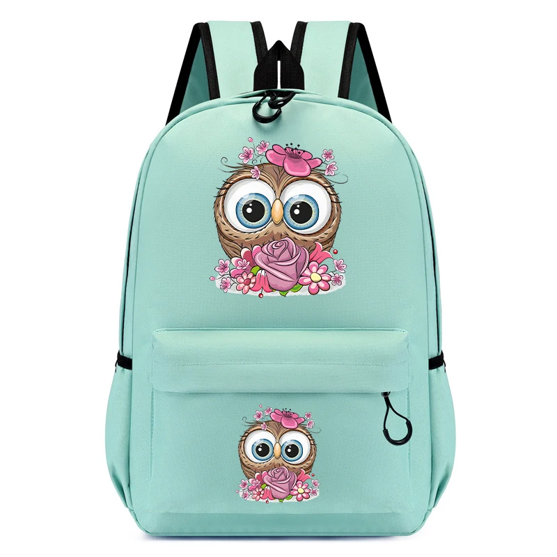 Coruja dos desenhos animados infantil com bolsas escolares Flowerson, mochila para meninas e meninos, criança dançarina, 2 a 5 anos