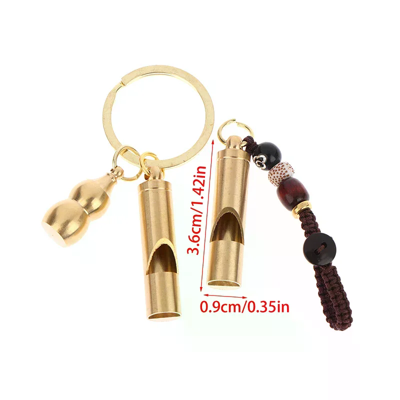 1 قطعة النحاس الطوارئ صفارة إنقاذ عالية ديسيبل سلسلة مفاتيح محمولة أدوات في الهواء الطلق صافرة للتدريب الحكم التخييم التنزه #6