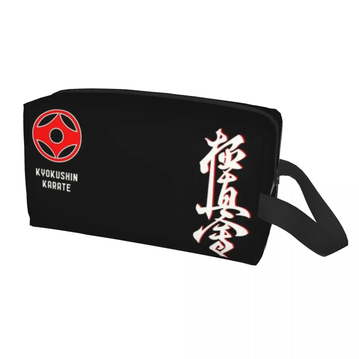 Custom Karate Kyokushin Toiletry Bag for Women Martial Arts Makeup Cosmetic Organizer Lady Beauty Storage Dopp Kit Case