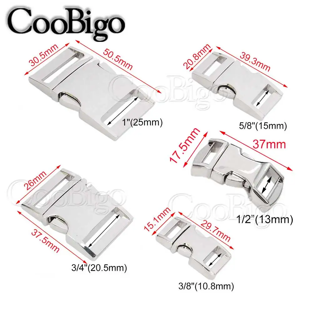 2pcs Metal Side Release Buckles Paracord Bracelet Fastener Clasp for Jewelry Making Wristband Wristlet DIY Accessories 10-25mm