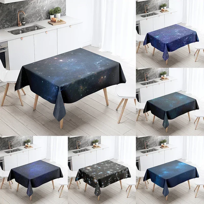 Starry Universe Tablecloth Beautiful  Antifouling Waterproof Rectangular Kitchen Table Home Decoration TUM001-M