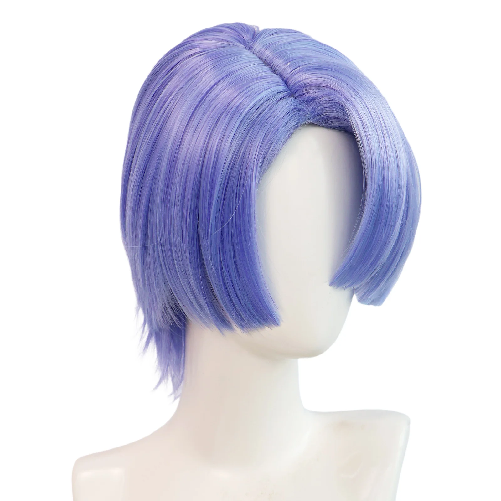 Anime poliéster cosplay peruca roxo em linha reta cabelo curto resistente de alta temperatura headwear festa de carnaval de halloween