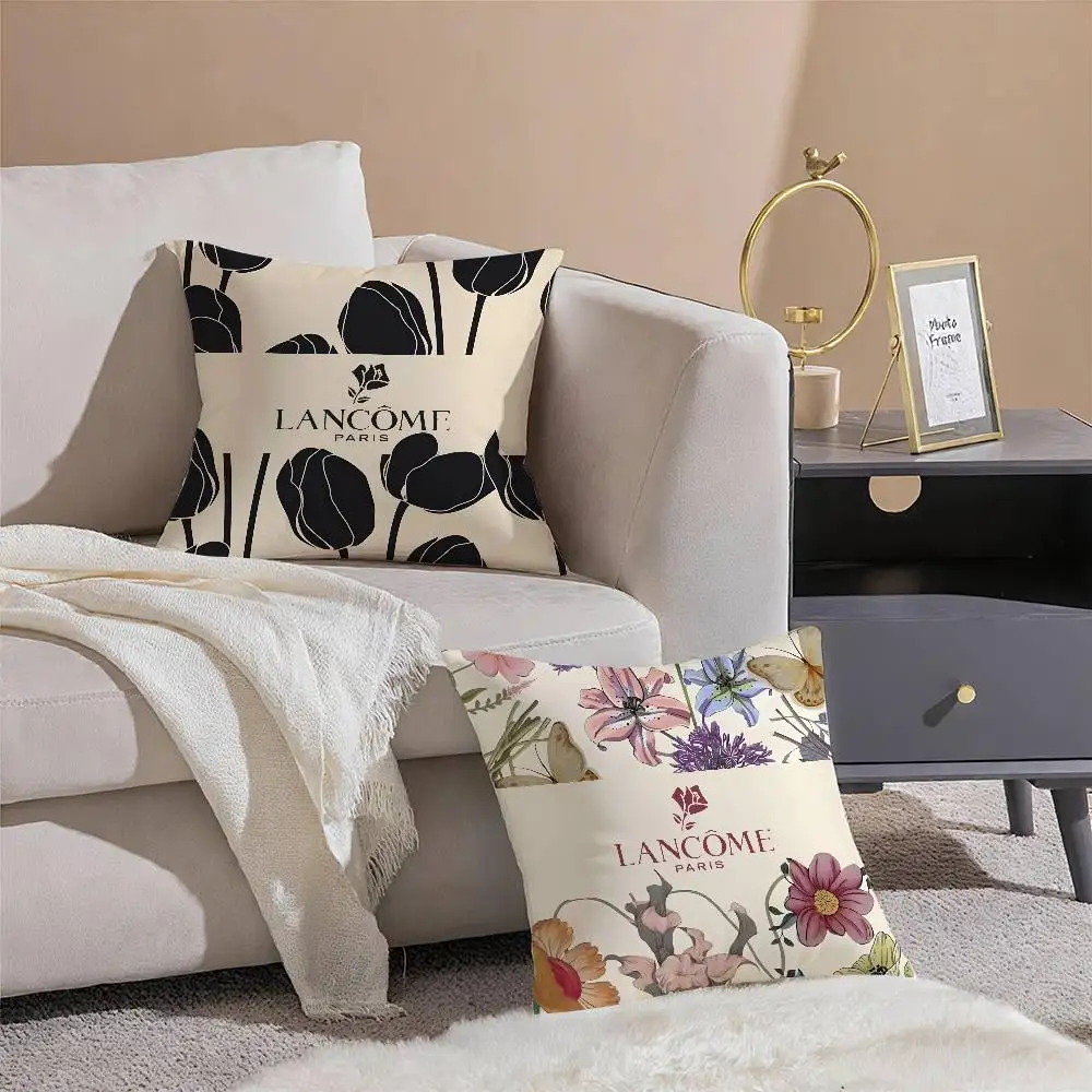 المألوف Lancomes-S-Gorgeous الزهور كيس وسادة الراحة أريكة سرير حريري أنيق غير مرئية سستة غطاء الوسادة الزخرفية #5