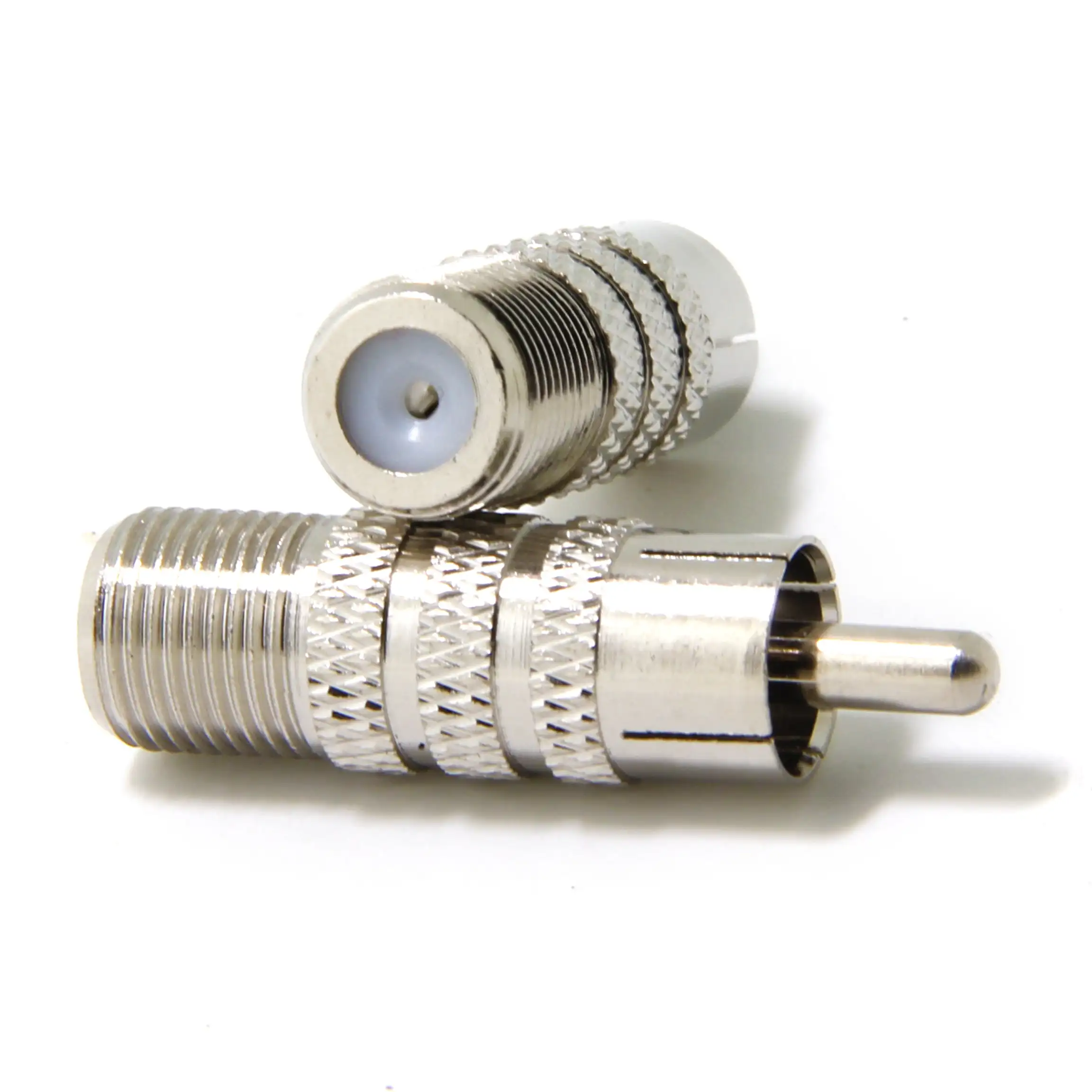 F-Type Female Jack to RCA Male Plug RF Video TV Cable Adapter 2 Pack