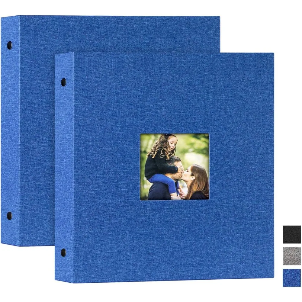 

Photo Album 6x6, Linen Hard Cover Acid Free Slip Slide in Photo Albums Sleeves Holds 50 Top Load Vertical Only 6x6 Picture