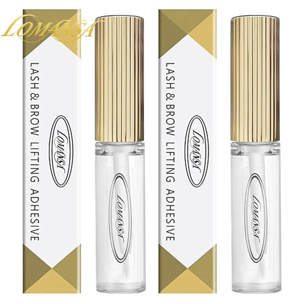 Lomansa 7ml 2Pc Fix Glue Strong Lash Lift Glue Eyelash Lift Perming Pestana Adhesive Clear Eyelash Lamination Glue Makeup Tools