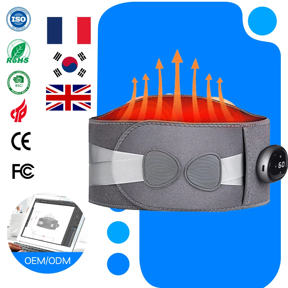 

2025 Новый электрический поясничный поддерживающий пояс, графеновый массажер для талии живота с подогревом, коррекция осанки