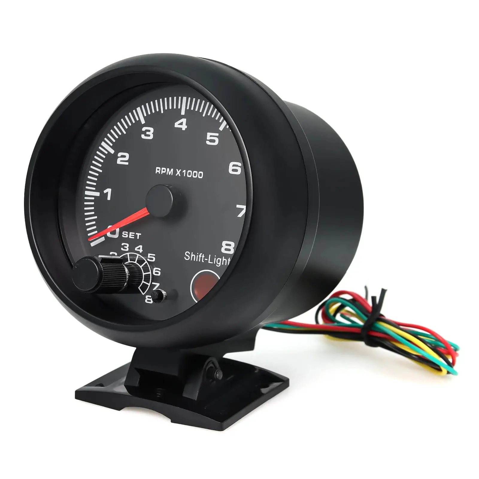 3.75'' Car Universal Black Tachometer Gauge Blue Inter Shift light 0-8000 RPM