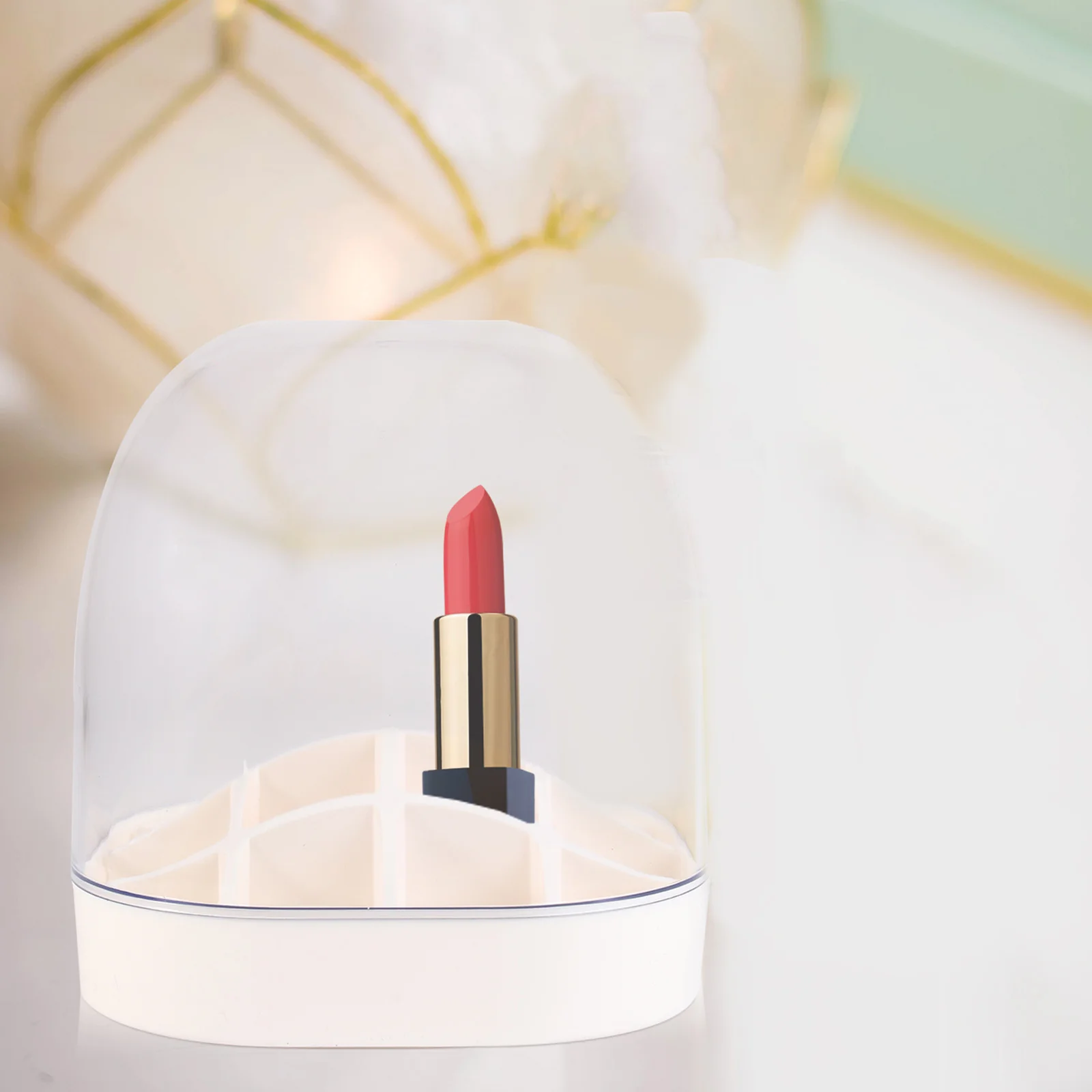 

1pc 16 Grid Transparent Lipstick Storage Box Makeup Case Organizer Dustproof Moisture Resistant Container for Lipsticks