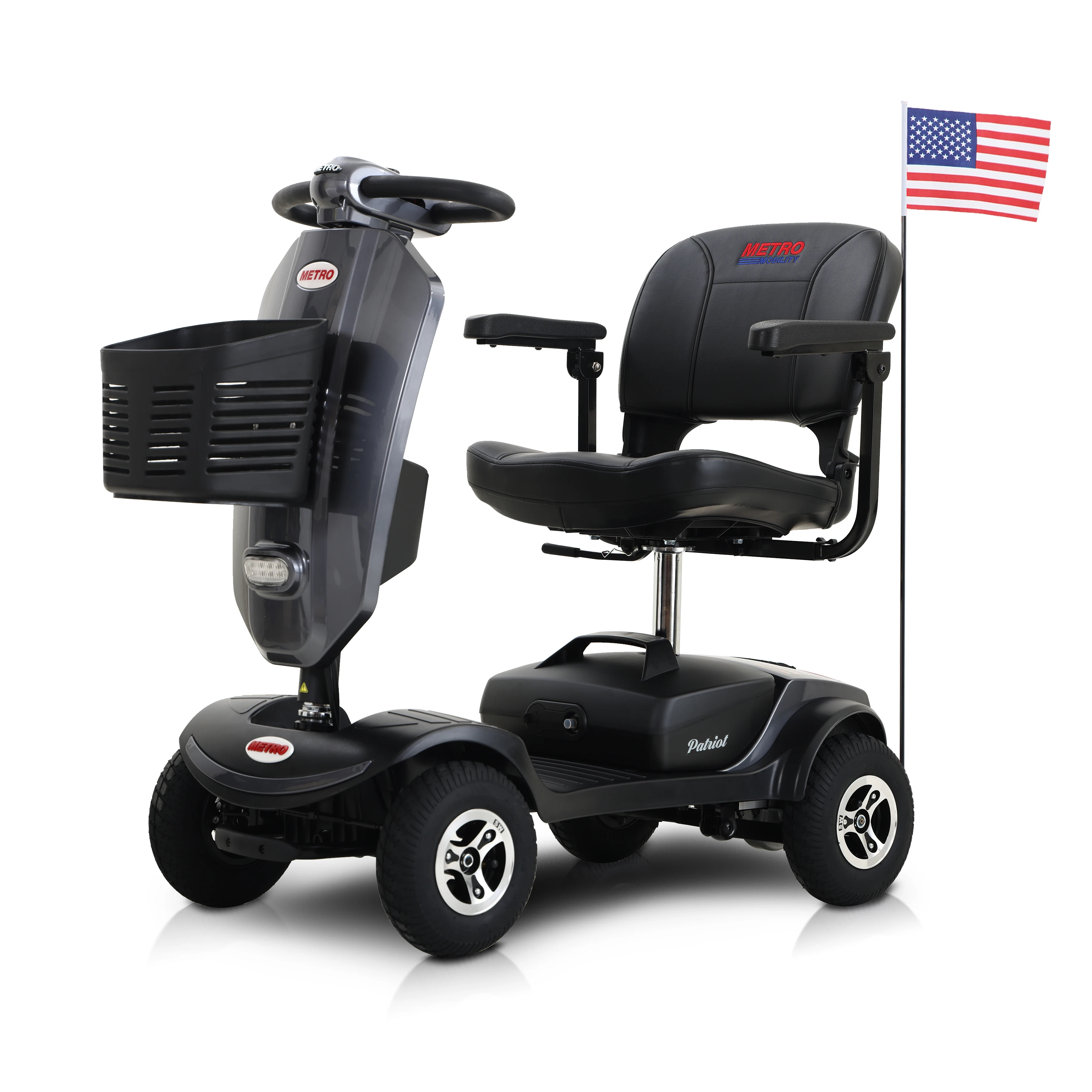 Compact Mobility Scooter with Cup Holders and 300W Motor, Four Wheels Mobility Scooter for Outdoor, Daily Travel