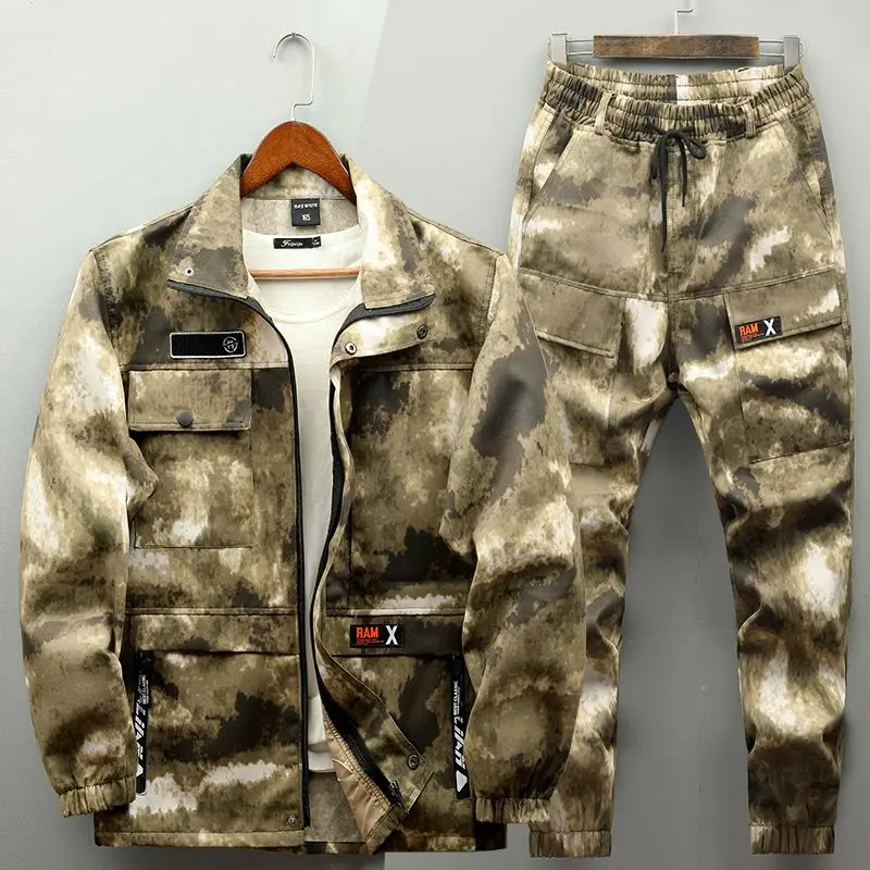 Spring And Autumn Thin Camouflage Clothing Outdoor Sports Leisure Multi-pocket Strong Men\'s Suit Welding Work Clothes