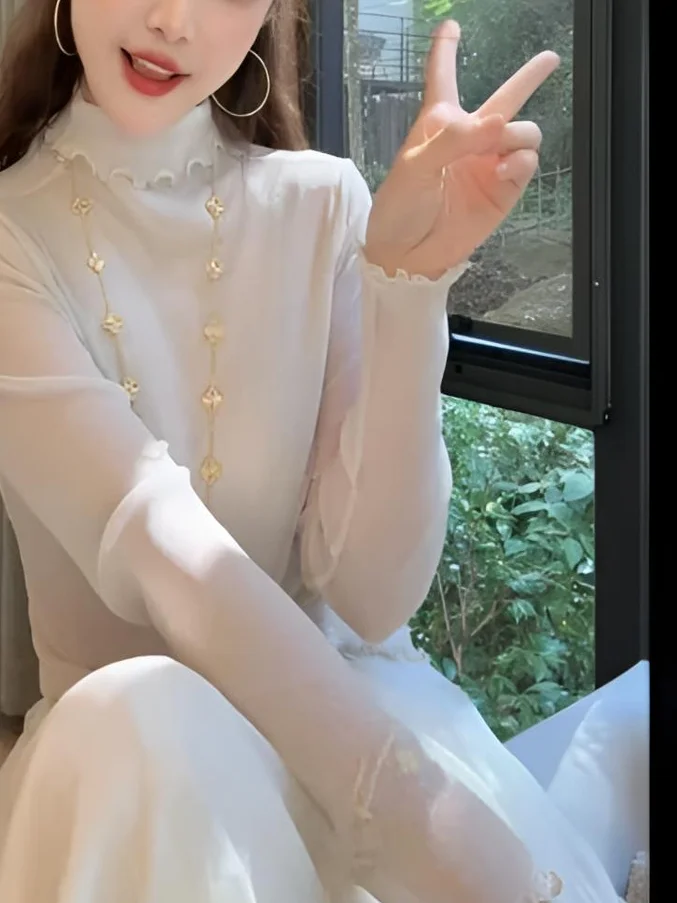 

Ele Soft Knitted Long Sve Stand Collar Pure Color Top Trendy Autumn 2025 Women's Faion Casual Comfortable Breathable