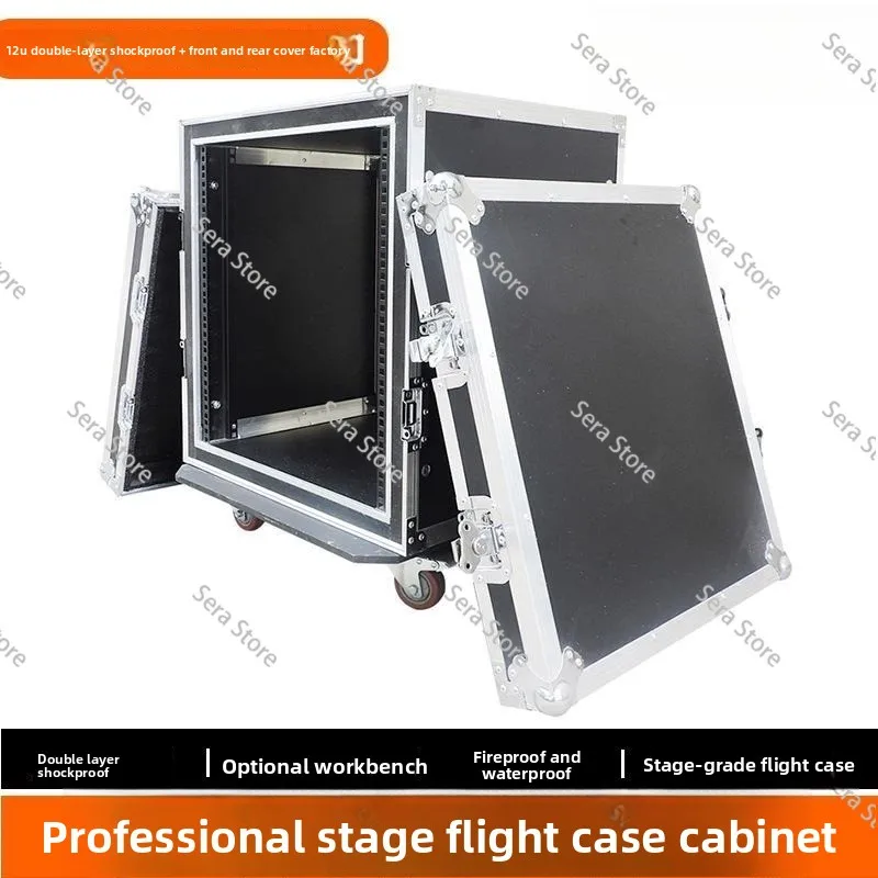 Professional 12U16U Air Case Cabinet Two Doors Power Amplifier Cabinet with Mixer Audio