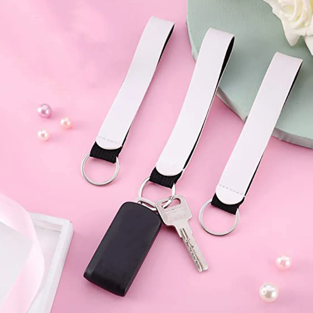 

6Pcs Sublimation Lanyards Blank DIY Wristlet Heat Transfer Keychain Lanyard Hanging Strap Neoprene Blank for Keys