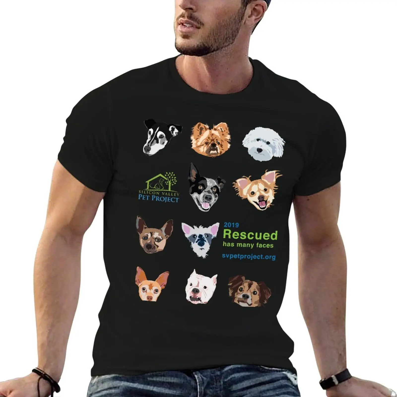 Rescued Has Many Faces, 2019 T-Shirt vintage oversized shirts men graphic