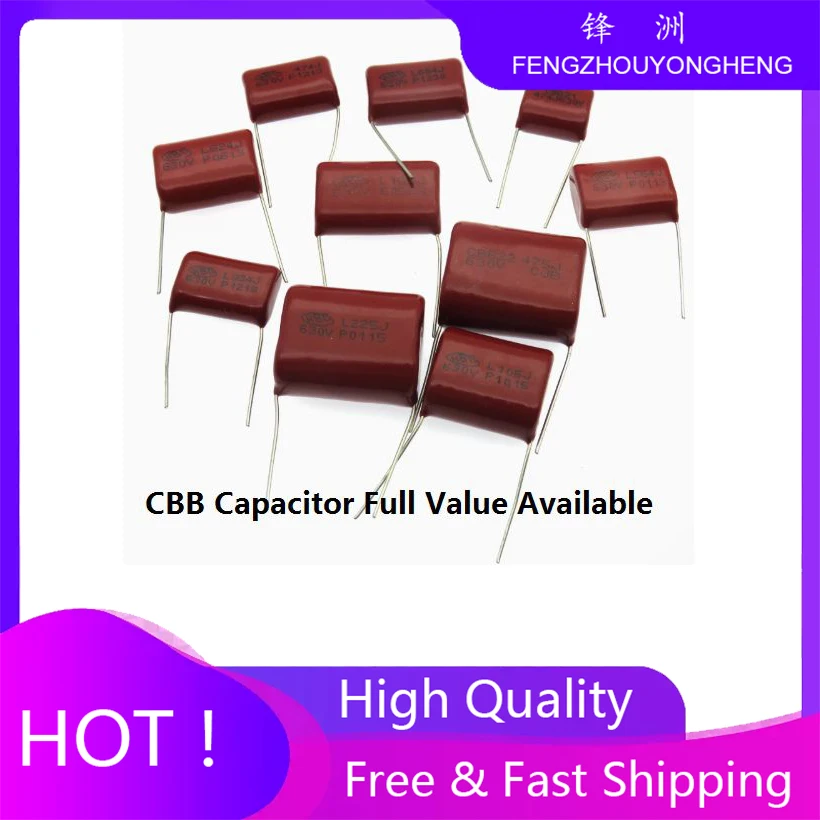 10pcs 103J 153J 223J 333J 473J 683J 104J 154J 224J 334J 474J 564J 684J 824J 105J 155J 205J 225J 335 CBB 630V 102J 222J 472J 332J