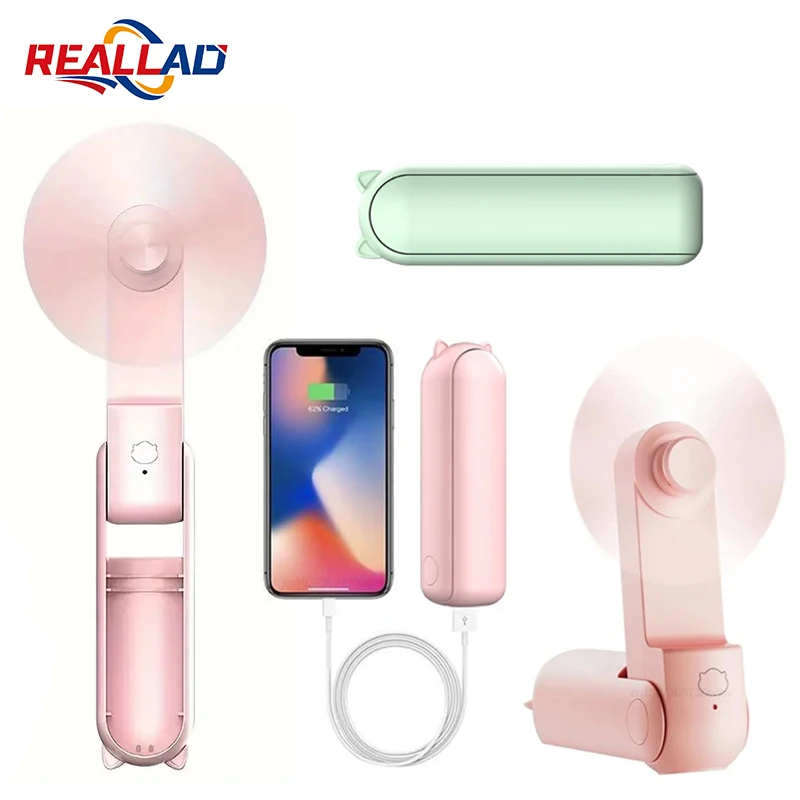 

Портативный мини-вентилятор USB перезаряжаемый 3-скоростной регулируемый складной ручной вентилятор подходит для женщин, студентов, путешествий, использования на открытом воздухе