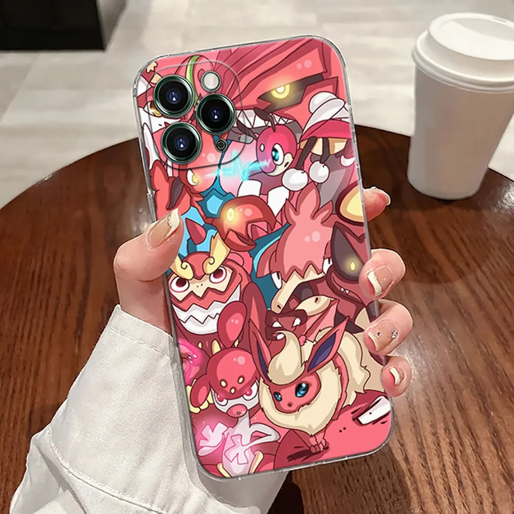 

Cartoon Pokemons Eevee Anime Case For Apple iPhone 17 16 15 14 13 12 11 Pro Max Plus 16E 17Air 17Pro Phone Cover Silicone Funda