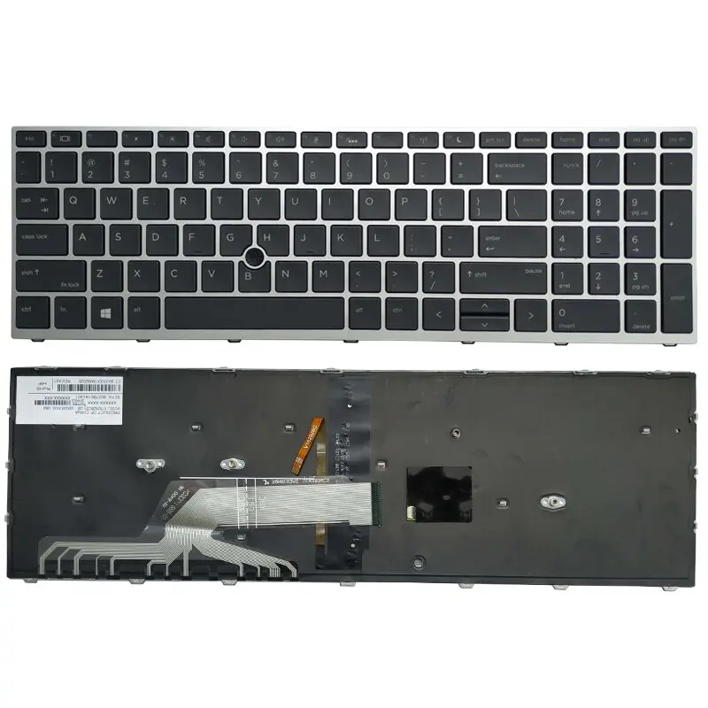 New Backlit US Keyboard For HP ProBook 650 G4 650 G5 With Pointing Stick Silver Frame